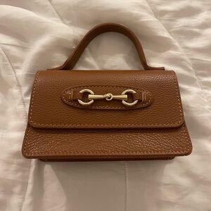 Small leather top handle bag